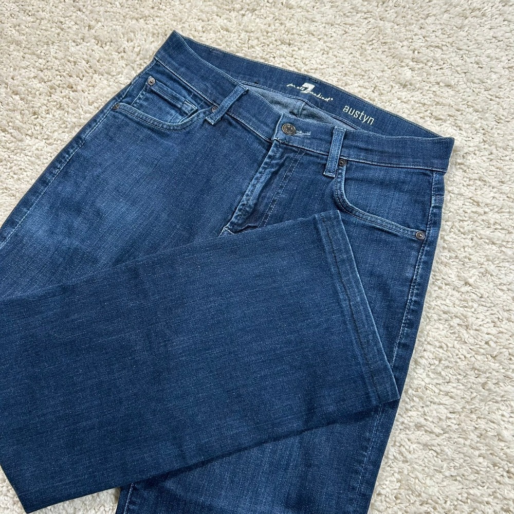 7 For All Mankind Austyn Jeans 28X26 Blue Relaxed Straight Leg Indigo Denim